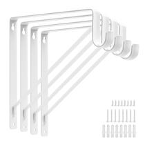 Suportes de prateleira de armário APOCHON Heavy Duty, pacote com 4, brancos