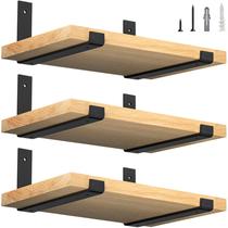 Suportes de prateleira de parede LuckIn de 12 polegadas, pacote com 6 unidades, ferro preto