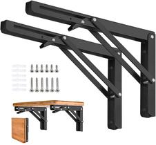 Suportes de prateleira dobráveis AUTOHJ 30 cm, 2 peças de metal pesado Suportes de prateleira dobráveis AUTOHJ 30 cm, 2 peças de metal pesado