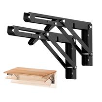 Suportes de prateleira dobráveis Ravinte Matte Black 25 cm, pacote com 2 Suportes de prateleira dobráveis Ravinte Matte Black 25 cm, pacote com 2