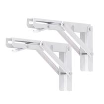 Suportes de prateleira dobráveis YUMORE 20cm Heavy Duty, pacote com 2, brancos