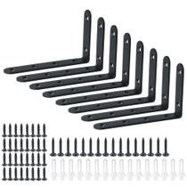 Suportes de prateleira flutuantes Alise Black Heavy Duty L Bracket Suportes de prateleira flutuantes Alise Black Heavy Duty L Bracket