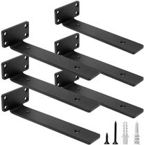 Suportes de prateleira flutuantes HITOMEN Heavy Duty, 20 cm, ferro, pacote com 6 Suportes de prateleira flutuantes HITOMEN Heavy Duty, 20 cm, ferro, pacote com 6