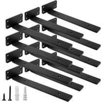 Suportes de prateleira flutuantes HITOMEN Heavy Duty, 25 cm, ferro, pacote com 12 Suportes de prateleira flutuantes HITOMEN Heavy Duty, 25 cm, ferro, pacote com 12