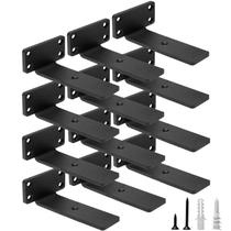 Suportes de prateleira flutuantes HITOMEN Heavy Duty, pacote com 12 unidades de ferro Suportes de prateleira flutuantes HITOMEN Heavy Duty, pacote com 12 unidades de ferro
