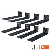 Suportes de prateleira flutuantes NEODROP de 8 polegadas em aço preto, pacote com 8 Suportes de prateleira flutuantes NEODROP de 8 polegadas em aço preto, pacote com 8