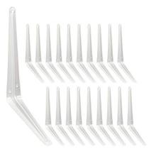 Suportes de prateleira Joroamp 25 cm White Metal Heavy Duty, pacote com 20
