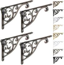Suportes de prateleira khtumeware barroco 20 cm, prata antiga, 4 peças