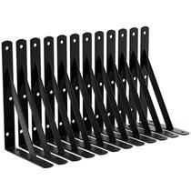 Suportes de prateleira LEOPO Heavy Duty de 9 polegadas, pacote com 12 unidades, aço preto Suportes de prateleira LEOPO Heavy Duty de 9 polegadas, pacote com 12 unidades, aço preto