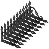 Suportes de prateleira Luomorgo L Bracket Decorative 10 unidades pretas Suportes de prateleira Luomorgo L Bracket Decorative 10 unidades pretas