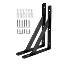 Suportes de prateleira Medach Triangle 30 cm x 20 cm Heavy Duty Black, pacote com 2 Suportes de prateleira Medach Triangle 30 cm x 20 cm Heavy Duty Black, pacote com 2