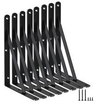 Suportes de prateleira MHMYDZ L11 x H8 pretos pesados (pacote com 8)