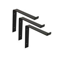 Suportes de Prateleira Moderno Industrial 15cm Preto 3pç