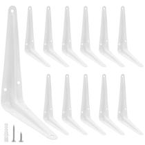 Suportes de prateleira Suiwotin 6x5cm Heavy Duty L Bracket 12 unidades brancas