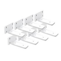 Suportes de prateleira WINKER, 4 polegadas, pacote com 8 unidades, metal de ferro branco