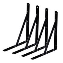 Suportes de prateleira WINKER, pacote com 4, Heavy Duty Metal L, 28x20cm, pretos