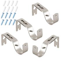 Suportes de suporte para hastes de cortina Frienda Brushed Silver (4 unidades)