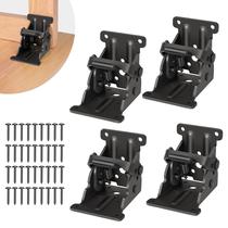 Suportes dobráveis Spiglamm Self-Lock Hinge, pacote com 4 unidades, preto