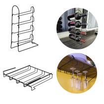 Suportes Organizadores Aramados Vinhos E Taças