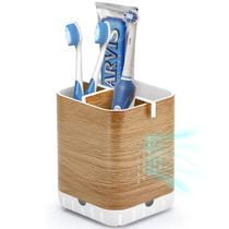 Suportes para escovas de dentes Boperzi Organizer Countertop Wood Grain