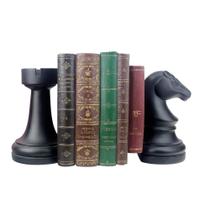 Suportes para livros decorativos jinhuoba Chess Black Resin 1,6 kg 18x10x18cm Suportes para livros decorativos jinhuoba Chess Black Resin 1,6 kg 18x10x18cm