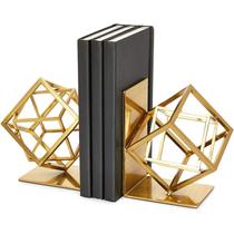 Suportes para livros decorativos Juvale Gold Square Metal Geometric Design