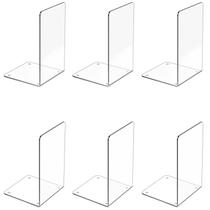 Suportes para livros Dooiclear Acrílico Transparente, 6 peças para livros pesados Suportes para livros Dooiclear Acrílico Transparente, 6 peças para livros pesados