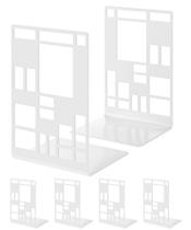 Suportes para livros INNÔPLUS Heavy-Duty Metal 12,5x9x19cm 6 pares brancos