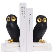 Suportes para livros Kakizzy Owl Decorative Book Stopper em resina branca Suportes para livros Kakizzy Owl Decorative Book Stopper em resina branca