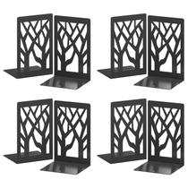 Suportes para livros VFINE Metal Tree Design pretos, 8 peças para prateleiras Suportes para livros VFINE Metal Tree Design pretos, 8 peças para prateleiras