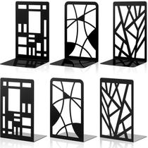 Suportes para livros Zonon Black Metal Heavy Duty Decorative, 3 pares