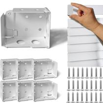 Suportes para persiana mini lofrcin, 6 peças, metal branco, 6,4 x 4,5 x 2,5 cm Suportes para persiana mini lofrcin, 6 peças, metal branco, 6,4 x 4,5 x 2,5 cm