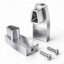 Suportes para porta de box YREKAX em alumínio sólido, kit com 2, prata Suportes para porta de box YREKAX em alumínio sólido, kit com 2, prata