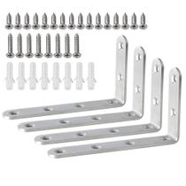 Suportes para prateleira Alise em aço inoxidável 13 x 8 cm, pacote com 4 Suportes para prateleira Alise em aço inoxidável 13 x 8 cm, pacote com 4