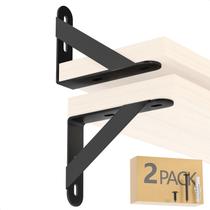 Suportes para prateleira COCOYA 10 x 7,5 cm em aço preto, kit com 2 Suportes para prateleira COCOYA 10 x 7,5 cm em aço preto, kit com 2