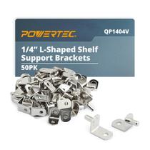 Suportes para prateleiras POWERTEC QP1404V em L 1/4" - 50 unidades