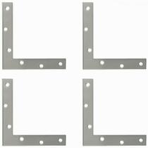 Suportes planos em L Alise para madeira, aço inoxidável de 15 x 15 cm, pacote 4