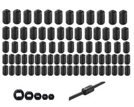 Supressor de ruído RFI EMI com núcleo de anel de ferrite com clipe 80 unidades