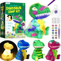 Suprimentos de arte LAOESE Paint Your Own Dinosaur Lamp Kit Kids
