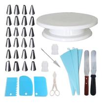 Suprimentos de decoração de bolos 36pcs equipamentos de decoração de bolos incluem saco de bico de pastelaria de plataforma giratória Suprimentos de decoração de bolos 36pcs equipamentos de decoração de bolos incluem saco de bico de pastelaria de plataforma giratória