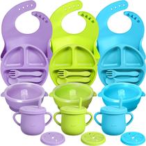 Suprimentos de Desmame Baby Led Weaning Gerrii - Prato e Babador Divididos