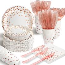 Suprimentos de festa AIRE 350 unidades em ouro rosa branco para 50 convidados Suprimentos de festa AIRE 350 unidades em ouro rosa branco para 50 convidados