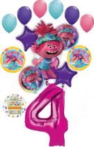 Suprimentos de festa Anagram Poppy World Tour 4º aniversário Trolls