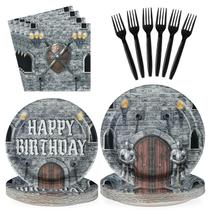 Suprimentos de festa: Castelo Medieval Greenciano para crianças serve 24