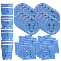 Suprimentos de festa: conjunto temático Birthday Galore Hippo para 16 convidados Suprimentos de festa: conjunto temático Birthday Galore Hippo para 16 convidados