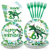 Suprimentos de festa: dinossauro grego, 6º aniversário, 96 unidades