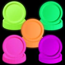 Suprimentos de festa em néon APUXXJUPA Glow in the Dark Plates x100 Suprimentos de festa em néon APUXXJUPA Glow in the Dark Plates x100