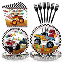 Suprimentos de festa Grencian 96 peças Monster Truck, 2º aniversário