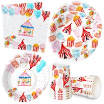 Suprimentos de festa HIPVVILD Circus Carnival Birthday serve 24 Suprimentos de festa HIPVVILD Circus Carnival Birthday serve 24