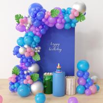 Suprimentos de festa HYOWCHI Stitch Balloon Garland Arch Kit 170 unidades